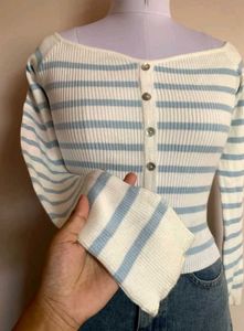Striped Button-Down Cardigan