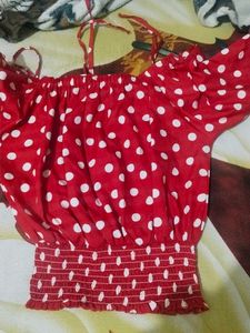 Red Polka Dot Top