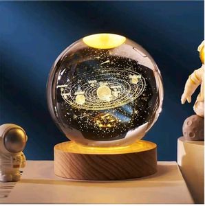 Illuminated Solar System Crystal Ball Lamp
