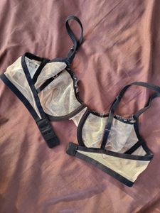 H&amp;M Floral Designer Mesh Bra 34C
