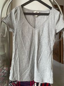 Grey V-Neck T-Shirt