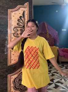 Yellow Man/women Oversized T Shirt