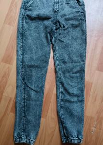 Acid Wash Denim Joggers