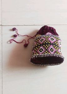 Potli Bag with pearl heavy work
