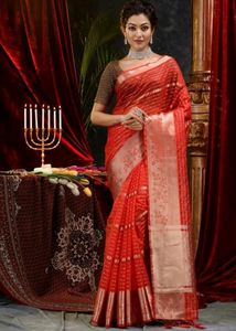 Organza Silk Saree For Festival Dhamaka