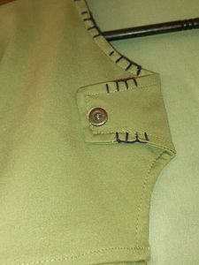 Olive Green Short Jacket For 8 to 10 Years girl.