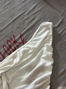 White One Shoulder Crop Top