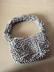 Funky Grey Novelty Chenille Shoulder Bag