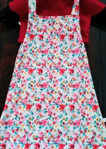 BABY GIRL FLORAL PINK DUNGAREE