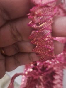 Fuchsia Metallic Trim GOTA PATTI Lace
