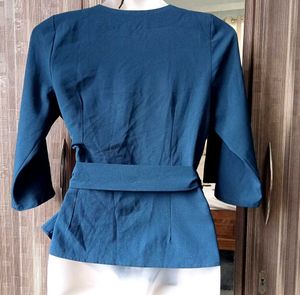 Teal Wrap Blouse