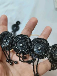 Black Beaded Choker &amp; Earring Set