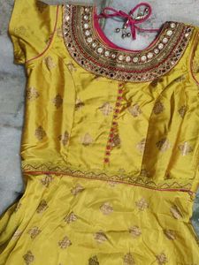 Elegant Yellow Anarkali Suit