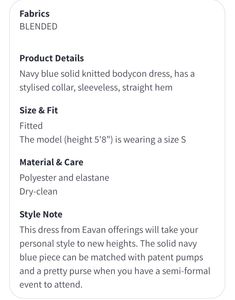 Eavan Navy Bodycon Dress
