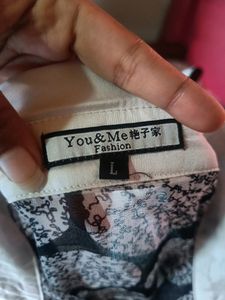 Branded Printed Black And White Shirt For Women