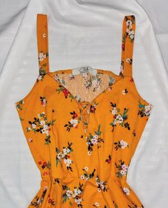 Yellow Branded Mini Dress