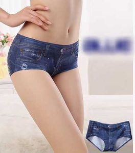 2 piece Denim ice silk Print Panties