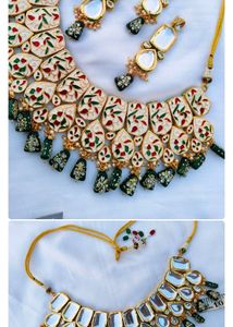 Green Heavy Kundan Jewellery