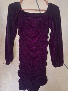 Purple Velvet Mini Dress
