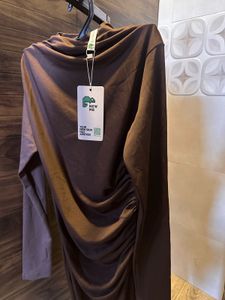 Elegant Brown Bodycon Midi Dress