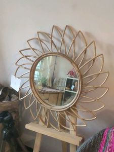 Bamboo Rattan Sunflower Mirror 3