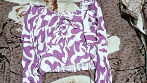Patterned Long Sleeve Top