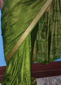Green Silk Blend Saree