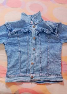 Stylish Ruffle Denim Jacket