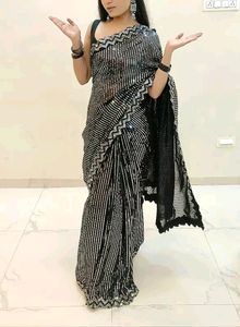 Saree With Sequence Work