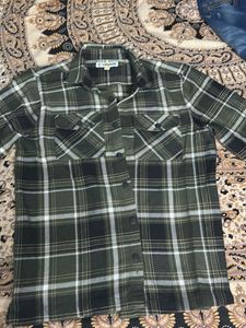 Green Plaid Flannel Shirt