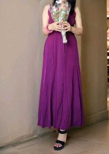 Purple Maxi Dress with Slit