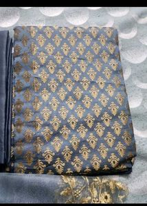 Grey Embroidered Dress Material