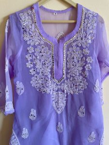 Lavender Embroidered Kurta
