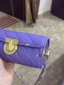Quilted Lavender Crossbody Bag