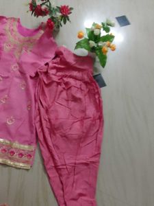 Pink Embroidered Kurta Set