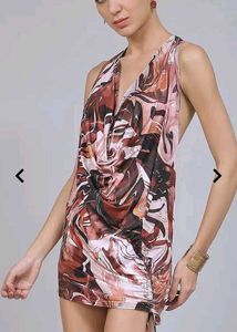 Stylish Patterned Halter Dress
