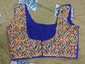 Blue And Golden Blouse