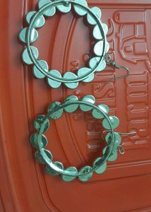 Beige Or Cream Color Round Earrings