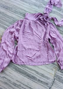 Lilac Tie Neck Top