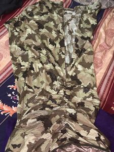 Camo Print Midi Skirt