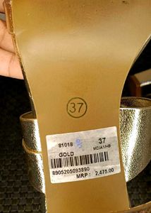 Rawhide Brand Women Gold Shiny Block Heel Sandal