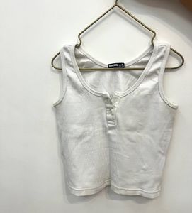 Bonkers Corner White Ribbed Top