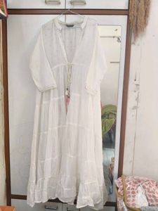 Pure Cotton White Full Flared Bohemian Shrug
