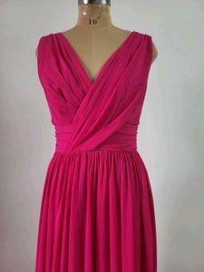 Hot Pink Chiffon Gown