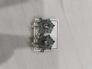 Green Floral Earrings