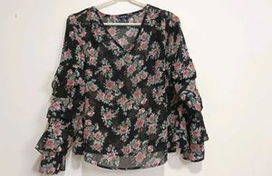 Floral Mesh Top