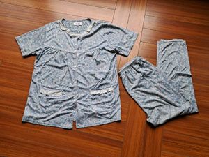 Floral Pajama Set With Beautiful Lace