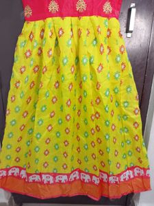 Beautiful Neon Yellow Ethnic Gown