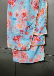 Floral Print Floor Touch Gown