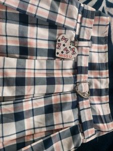 Girls Pleated Check Skirt